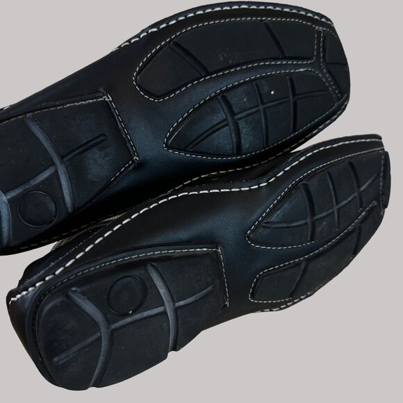 Steve Madden Men's Black Slip-On Loafers With Contrast Stitching Size 8.5 - Picture 14 of 16